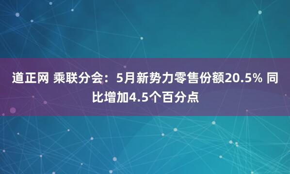 道正网 乘联分会：5月新势力零售份额20.5% 同比增加4.5个百分点